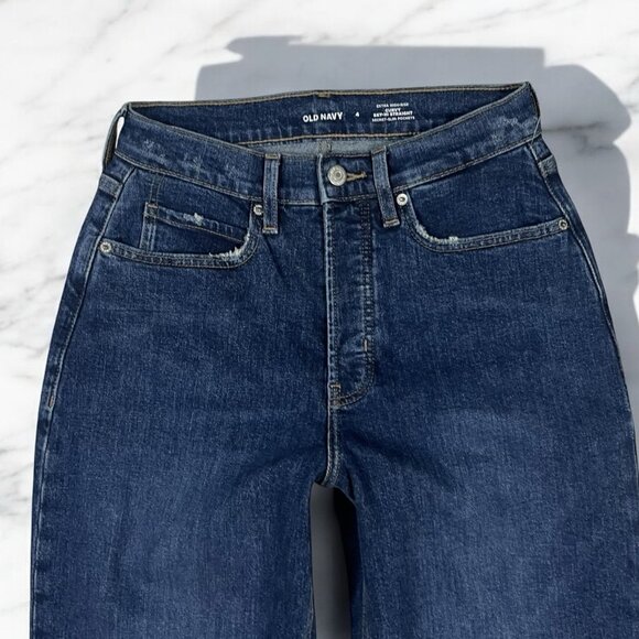 Old Navy Curvy Sky Hi Straight Jeans Size 4 Button Fly Extra High Rise Trish - Picture 6 of 11